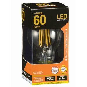 LED�t�B�������g�^�C�v�d�� �N���A 60�`���� 830lm �d���F E26 �S�����z��310° 06-3463 LDA6LC6 �y���������z