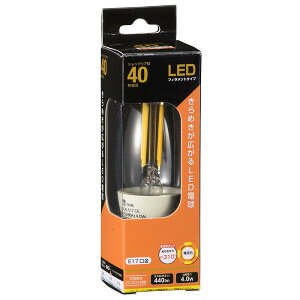 LED�t�B�������g�^�C�v�d�� �V�����f���A�� �N���A 40�`���� 440lm �d���F E17 �S�����z��310° OHM 06-3466 LDC4L-E17C6 �y���������z