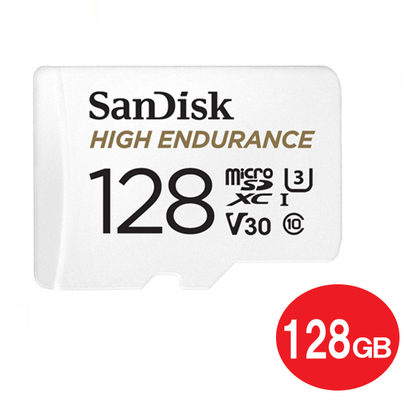 サンディスク ドライブレコーダー用 高耐久 microSDXCカード 128GB Class10 UHS-1 U3 V30防犯カメラ ドラレコ対応 microSDカード 海外リテール SDSQQNR-128G-GN6IA 