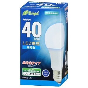 �_�y�V�J�[�h�|�C���g4�{�I5/20�^ LED�d�� �����F E26 40�`���� �S�����z��260° OHM 06-4342 LDA4D-GAG27 �y���������z