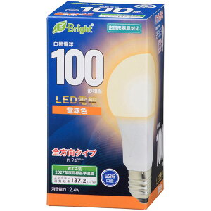 LED�d�� 100�`���� 1702lm �d���F E26 �S�����z��240° ���`���Ή� OHM 06-4346 LDA12L-GAG27 �y���������z