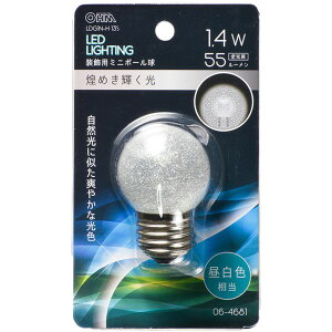 LED�~�j�{�[���� �����p 1.4W 55lm �����F �⃉�� G40 E26 OHM 06-4681 LDG1N-H13S �y���������z