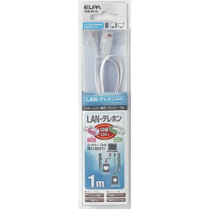 ELPA LAN�E�e���z�����p�t���b�g�P�[�u�� 1m CAT6���� TEW-F010 �d�b�@ �d�b�� FAX �G���p �y���[���֑��������z