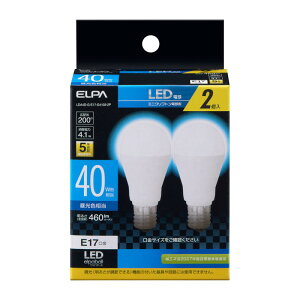 ELPA LED�d�� 2�Z�b�g �~�j�N���v�g�����` ����E17 40W�` �����F LDA4D-G-E17-G4103-2P �Ɩ���� �ȃG�l ���^���Ή� �G���p �y���������z