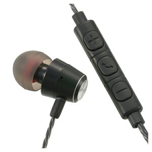 シングルイヤホン コントローラー一体型 耳栓型 ブラック OHM 03-2432 HP-B171N-K 【メール便送料無料】