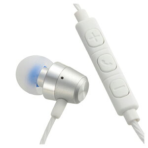 シングルイヤホン コントローラー一体型 耳栓型 シルバー OHM 03-2431 HP-B171N-S 【メール便送料無料】