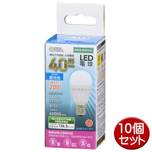 ���`LED�d�� 10�� 40�`���� 560lm �����F E17 �L�z��200° �����Ή� OHM 06-4476 LDA4D-G-E17IS51-10P �y���������z