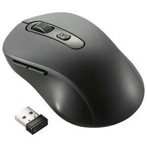 ワイヤレス静音マウス Mサイズ 5ボタン/BlueLED/無線/電池式 ブラック OHM 01-3982 PC-SMW11BS5MB-K 【送料無料】