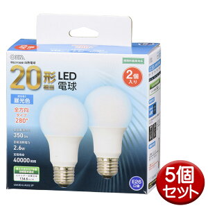 LED�d�� 10�Z�b�g�i2��×5�j E26 20�`���� �����F �S���� OHM 06-4703 LDA3D-GAG522P-5P �y���������z