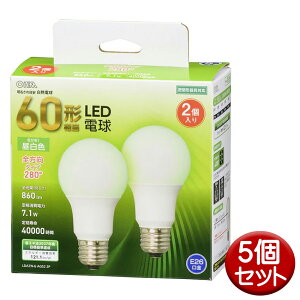 �_�G���g���|�C���g4�{�I6/1�^ LED�d�� 10�Z�b�g�i2��×5�j E26 60�`���� �����F �S���� OHM 06-4708 LDA7N-GAG522P-5P �y���������z