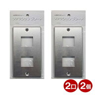 スイッチカバー 2口用 ステンレス スイッチプレート 2個 コンセントカバー 壁用プレート おしゃれ カバー…
