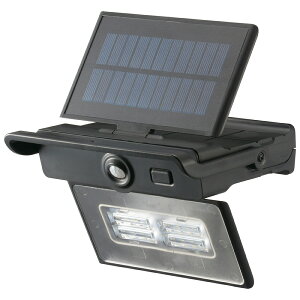 \楽天カードポイント4倍!10/30/ ソーラー充電式 LEDセンサーライト 明暗+人感センサー 400lm 白色 IPX4防水 OHM 06-4289 LS-S140PFR4-K 【送料無料】