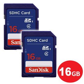 ＼Wエントリポイント4倍！6/1／サンディスク SDHCカード 16GB 2枚入り Class4 SDSDB-016G-B35-2P SDカード SanDisk 海外リテール メール便送料無料