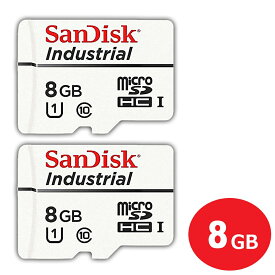 サンディスク ドライブレコーダー用 高耐久 microSDHCカード 8GB 2枚入り Class10 UHS-I Industrial SDSDQAF3-008G-I-2P 防犯カメラ ドラレコ対応 microSDカード バルク品 SanDisk メール便送料無料