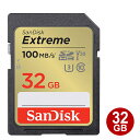 ＼楽天カードポイント8倍！11/10／ サンディスク SDHCカード 32GB EXTREME Class10 UHS-1 U3 V30 100MB/s SDSDXVT-032G-GNCIN SanDisk SDカード 海外リテール 【メール便送料無料】