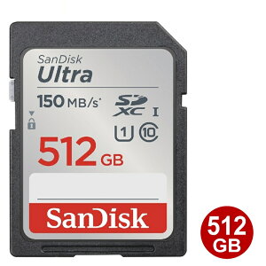 TfBXN SDXCJ[h 512GB ULTRA class10 150MB/s UHS-1 SDJ[h SanDisk COe[ SDSDUNC-512G-GN6IN y[֑z