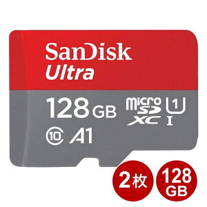 TfBXN microSDXCJ[h 128GB 2Zbg Ultra class10 UHS-1 A1 140MB/s microSDJ[h SanDisk COe[ SDSQUAB-128G-GN6MN-2P y[֑z