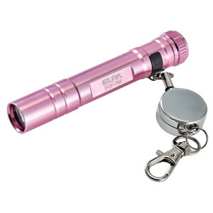 \楽天カードポイント4倍!10/30/ ELPA LEDキーライト ピンク 20ルーメン IPX4 リールキーホルダー付 DOP-790PK 【メール便送料無料】