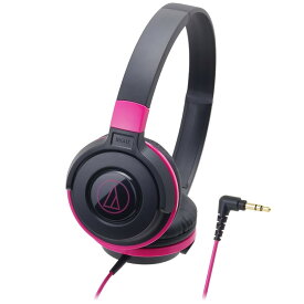 オーディオテクニカ ポータブルヘッドホン ブラックピンク 1.2m L型プラグ 有線ヘッドホン 有線イヤホン ATH-S100BPK 【送料無料】 【最強翌日配送】