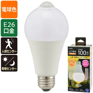 LED�d�� E26 100�`���� �l�����ÃZ���T�[�t�� �d���F OHM 06-4789 LDA12L-GR52 �y���������z