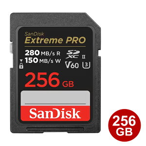 �T���f�B�X�N SDXC�J�[�h 256GB EXTREME PRO U3 V60 UHS-II 280MB/s SD�J�[�h �C�O���e�[�� SanDisk SDSDXEP-256G-GN4IN �y���������z �y�ŋ������z���z