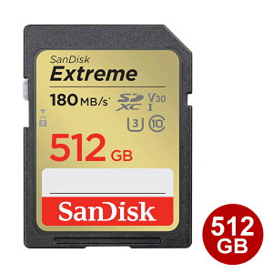 �T���f�B�X�N SDXC�J�[�h 512GB EXTREME Class10 UHS-1 U3 V30 180MB/s SD�J�[�h �C�O���e�[�� SanDisk SDSDXVV-512G-GNCIN �y���������z �y�ŋ������z���z