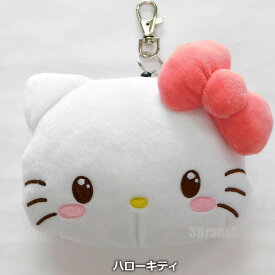 サンリオ フェイス リール付き パスケース キラカワ レディース キッズ 女の子 ぬいぐるみ 通勤 通学 定期入れ IDカード入れ カードケース 財布 小銭入れ コインケース キーホルダー キャラクターグッズ ハローキティ キティちゃん クロミ マイメロディ シナモロール