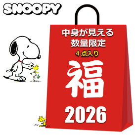 スヌーピー 福袋 2026 中身が見える 4点入り ひざ掛け ブランケット 毛布 ショルダーバッグ 斜め掛けバッグ 斜めがけバッグ ソックス 靴下 巾着袋 小物入れ レディース キッズ 女の子 男の子 かわいい おしゃれ まとめ売り キャラクターグッズ グッズ