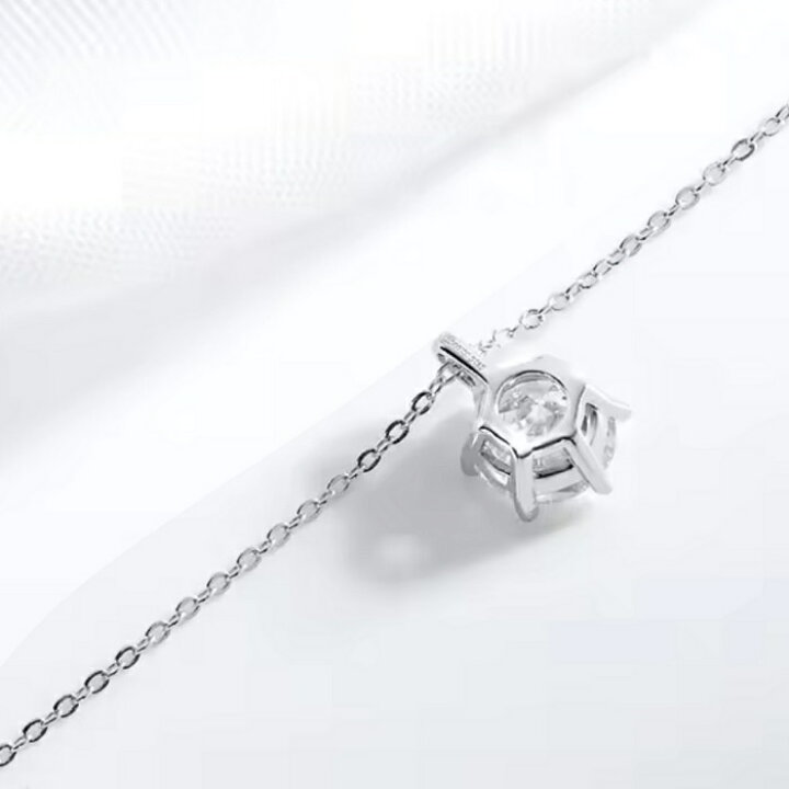 楽天市場】モアサナイト ネックレス 0.5CT 一粒 プラチナ 金属 