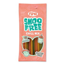 送料無料／まとめ買い（12袋）【Fini SMOOFREE ストローグミ 70g ×12袋】ジュースが飲めちゃう！ まるでストローみたいに中が空洞になっているおしゃれなフルーツグミ 長さ約15センチ ストロベリー バナナ アップル ハラール認証 グルテンフリー 天然着色料使用