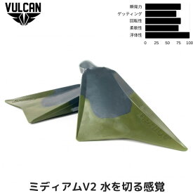 実店舗人気NO1【全国送料無料】バルカンフィン V2・フランス 生まれの 左右非対称 フィン VULCANFIN DARKGREY/GREY/KHAKI ミディアム