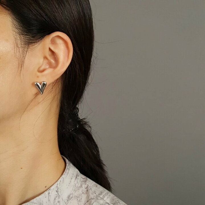 楽天市場】サージカルステンレス316 ポスト 大きめ ハート ピアス 金属  