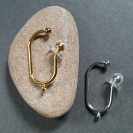 NEW オールステンレス オリジナル 20mm プチ イヤーカフ 2個販売 マルカン付 イヤーフック ゴールド シル…