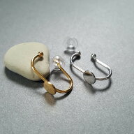 NEW オールステンレス オリジナル プチ 20mm イヤーカフ 1個販売 6mm 平皿 イヤーフック ゴールド シルバ…