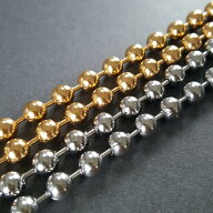 オール ステンレス製 6mm 50cm販売 ボールチェーン デザイン チェーン ゴールド シルバー 24kgp 本ロジウ…