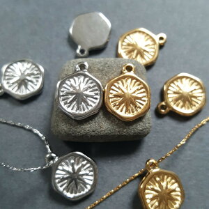 オールステンレス メダイ 太陽 SUN パーツ 1個 販売 チャーム ネックレス素材 ピアス素材 ゴールド シルバー サージカルステンレス シンプル デザイン 24kgpイオンメッキ アレルギーフリー SUS30