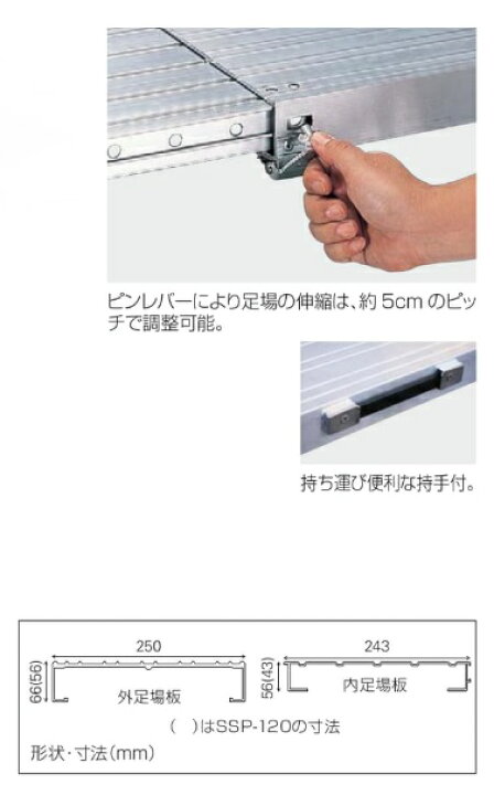 楽天市場】法人様限定です長谷川工業伸縮足場板スライドピッドSSP-170 