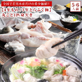 ＼楽天ランキング受賞／ 全国で若男水産だけの希少価値!! 【4年もの！3年とらふぐ極】丸ごと1匹身欠き！(大きくなりました！)約5人前 お取り寄せグルメ お歳暮 ふぐ セット 鍋 ふぐ鍋