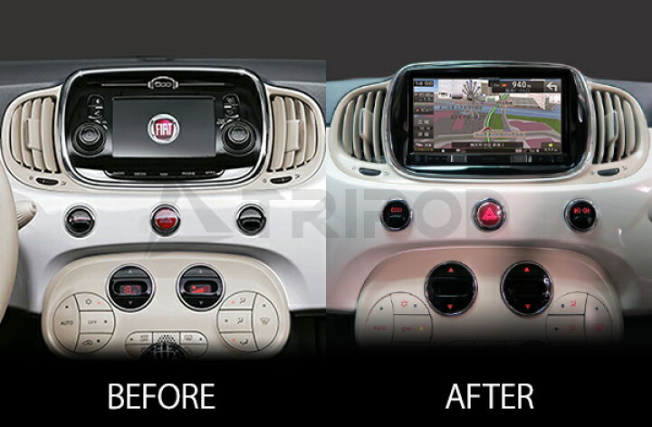 楽天市場】F500-03MBK-CAN FIAT500 / ABARTH595/695 ナビ取付キット 