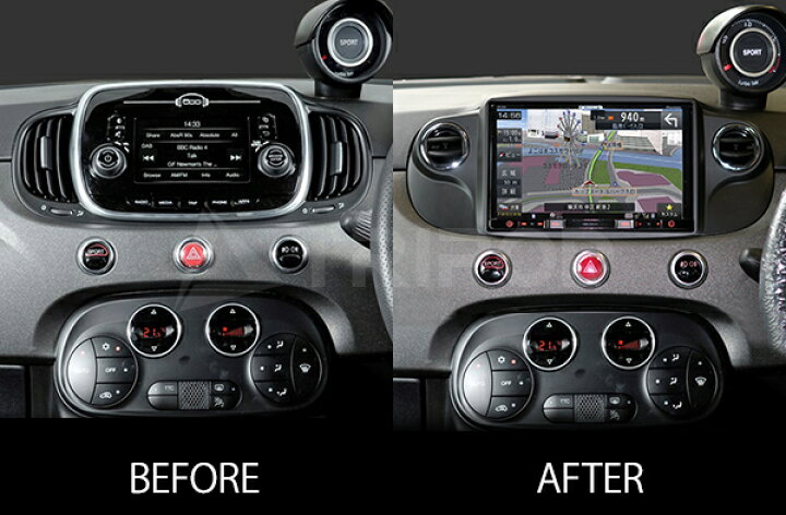 楽天市場】F500-04BE/BK-CAN FIAT500 / ABARTH595/695 8インチナビ 