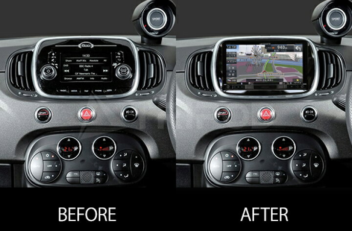 楽天市場 F500 03bk Can Fiat500 Abarth595 ナビ取付キット 純正5インチuconnect付き車両専用 輸入車オーディオ専門店 Tripod