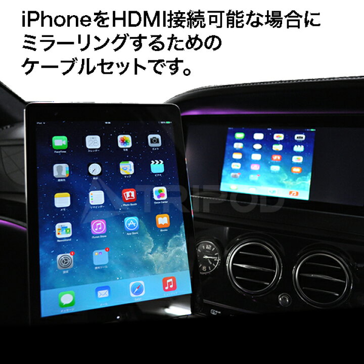 TP-MIRRORING SET3 iPhoneをHDMI→RCAに変換してミラーリングするためのセットになります。 輸入車オーディオ専門店  TRIPOD