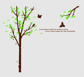 ウォールステッカー 小鳥の集う樹 60×90cm 壁紙 シール 賃貸OK はがせる 剥がせる DIY 模様替え インテリア バード 樹木 葉っぱ さわやか 爽やか ツリー tree bird グリーン リビングルーム 送料無料 母の日