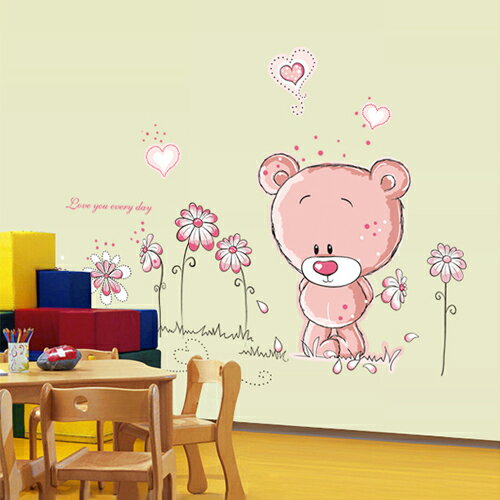 楽天市場 ポイント10倍 ウォールステッカー ピンクくまちゃん 壁紙 シール 賃貸ok はがせる 剥がせる Diy 模様替え インテリア 動物 アニマル ぬいぐるみ クマ 熊 ベア ベアー 花 フラワー ハート カタツムリ かたつむり かわいい キュート プリティ 本革バッグと