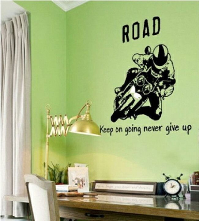 楽天市場 ウォールステッカー ロードバイク 壁紙 シール 賃貸ok はがせる 剥がせる Diy 模様替え インテリア オートバイ モノクローム 白黒 イラスト モノトーン カッコイイ かっこいい 男性 窓 インテリア 2枚使い推奨 組み合わせ推奨 送料無料 本革バッグとビジネス