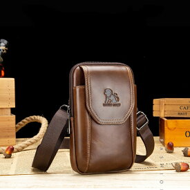 本革スマホポーチ ベルトポーチ ガジェットポーチ メンズ ショルダーストラップ アクセサリポーチ ウェストバッグ ヒップバック ショルダーバッグ カジュアル プレゼント 父の日