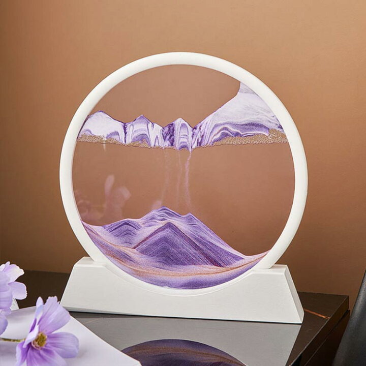 96％以上節約 紫 サンドピクチャー 置き型 神秘的 動くアート 流砂絵 プレゼント 癒し