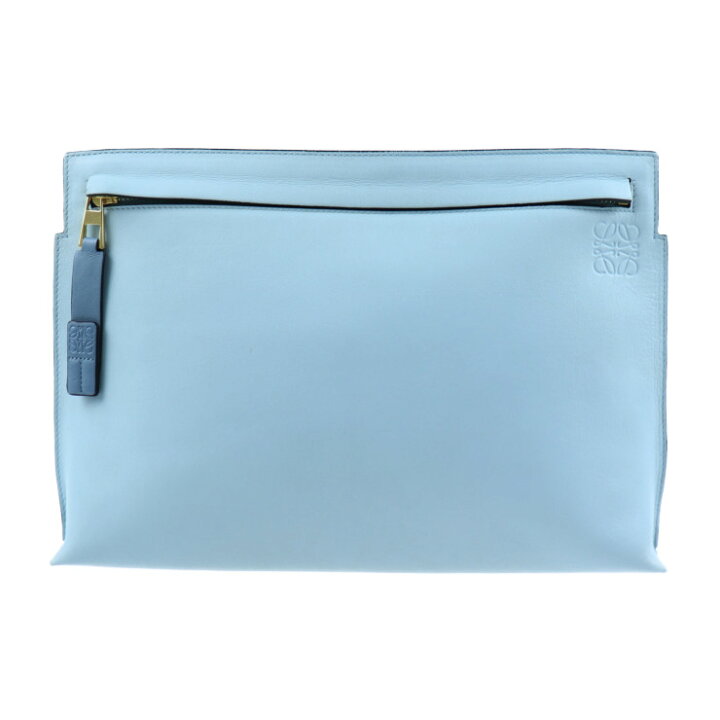 楽天市場】超美品 LOEWE ロエベ Tポーチ クラッチバッグ レザー 水色系 