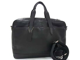 COACH コーチ ビジネスバッグ ハミルトン F11319 ブラック レザー メンズ 2WAY 美品【本物保証】【中古】