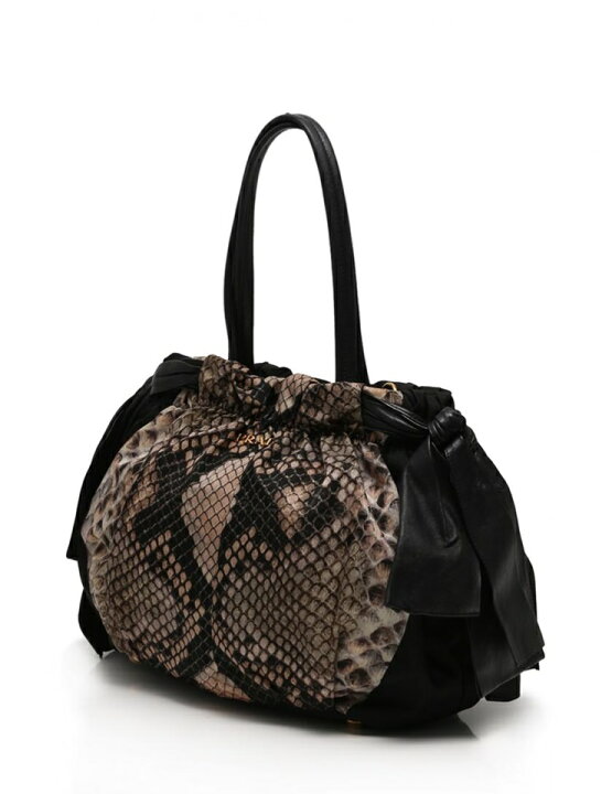 楽天市場】美品 PRADA プラダ トートバッグ 2WAY パイソン柄 ナイロン  